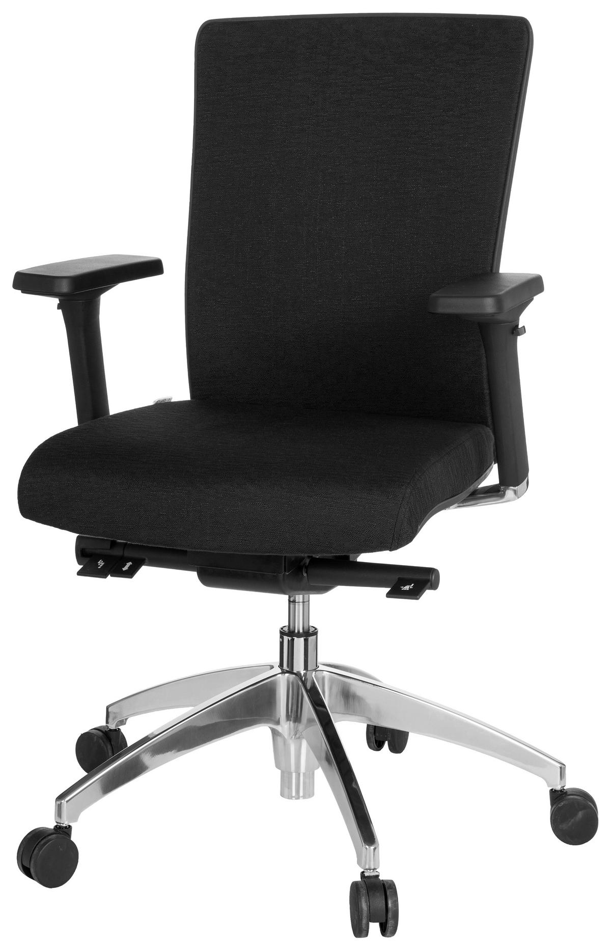 SNURRSTOL  i struktur svart, aluminiumfärg  - aluminiumfärg/svart, Modern, metall/textil (57/113/52cm) - MID.YOU