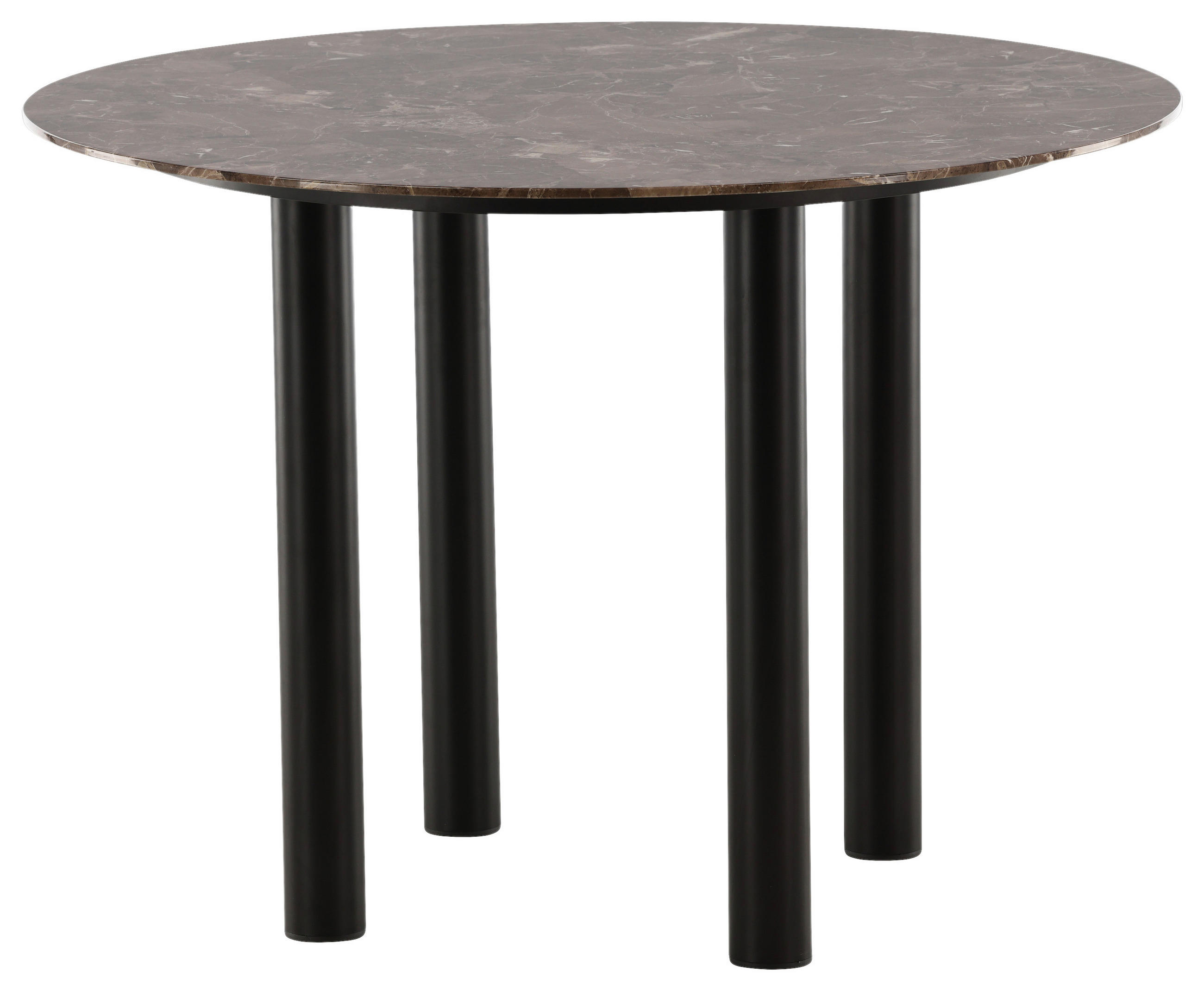 ESSTISCH in Metall, Holzwerkstoff 106/106/75 cm  - Dunkelbraun/Schwarz, Design, Holzwerkstoff/Metall (106/106/75cm) - Livetastic