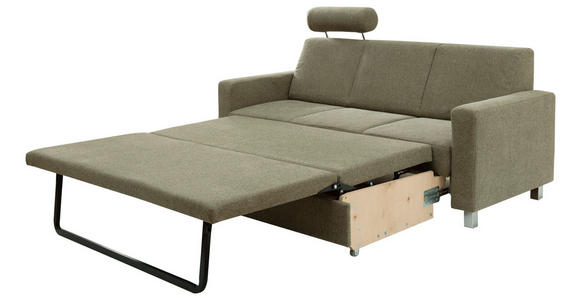 3-SITZER-SOFA in Flachgewebe Grün  - Chromfarben/Grün, Design, Textil/Metall (195/83/85cm) - Xora