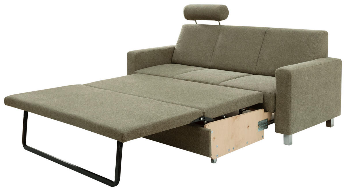 3-SITZER-SOFA in Flachgewebe Grün  - Chromfarben/Grün, Design, Textil/Metall (195/83/85cm) - Xora
