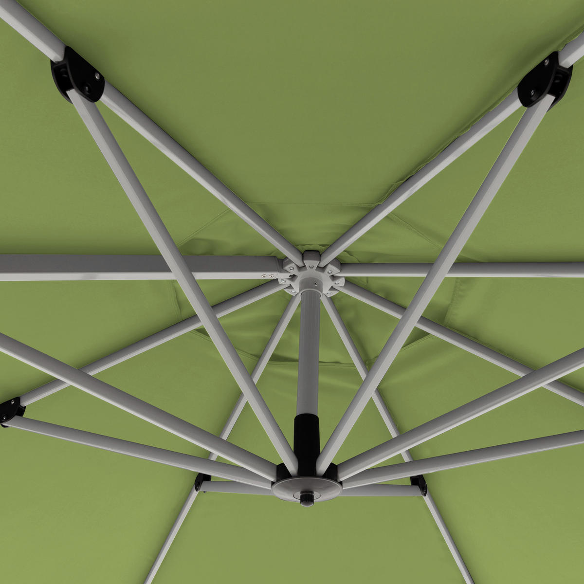 AMPELSCHIRM 370 cm Grün  - Silberfarben/Grün, Basics, Textil/Metall (370cm) - Doppler