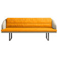 SITZBANK 255/89/68 cm Velours, Flachgewebe Beige, Currygelb Metall  - Currygelb/Beige, Design, Textil/Metall (255/89/68cm) - Dieter Knoll