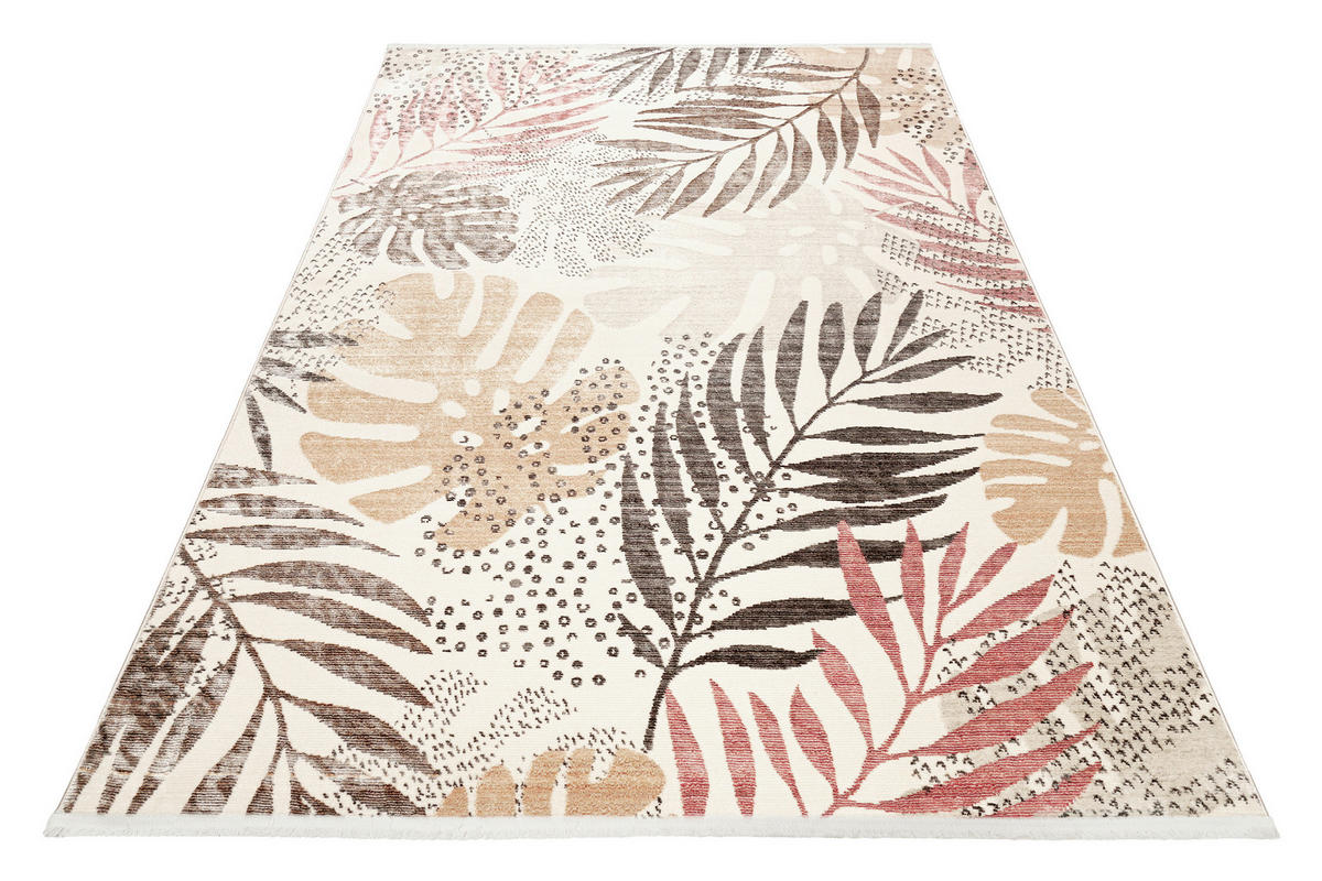 WEBTEPPICH 133/200 cm Florence Braun, Rot, Beige  - Beige/Rot, KONVENTIONELL, Textil (133/200cm) - Esprit
