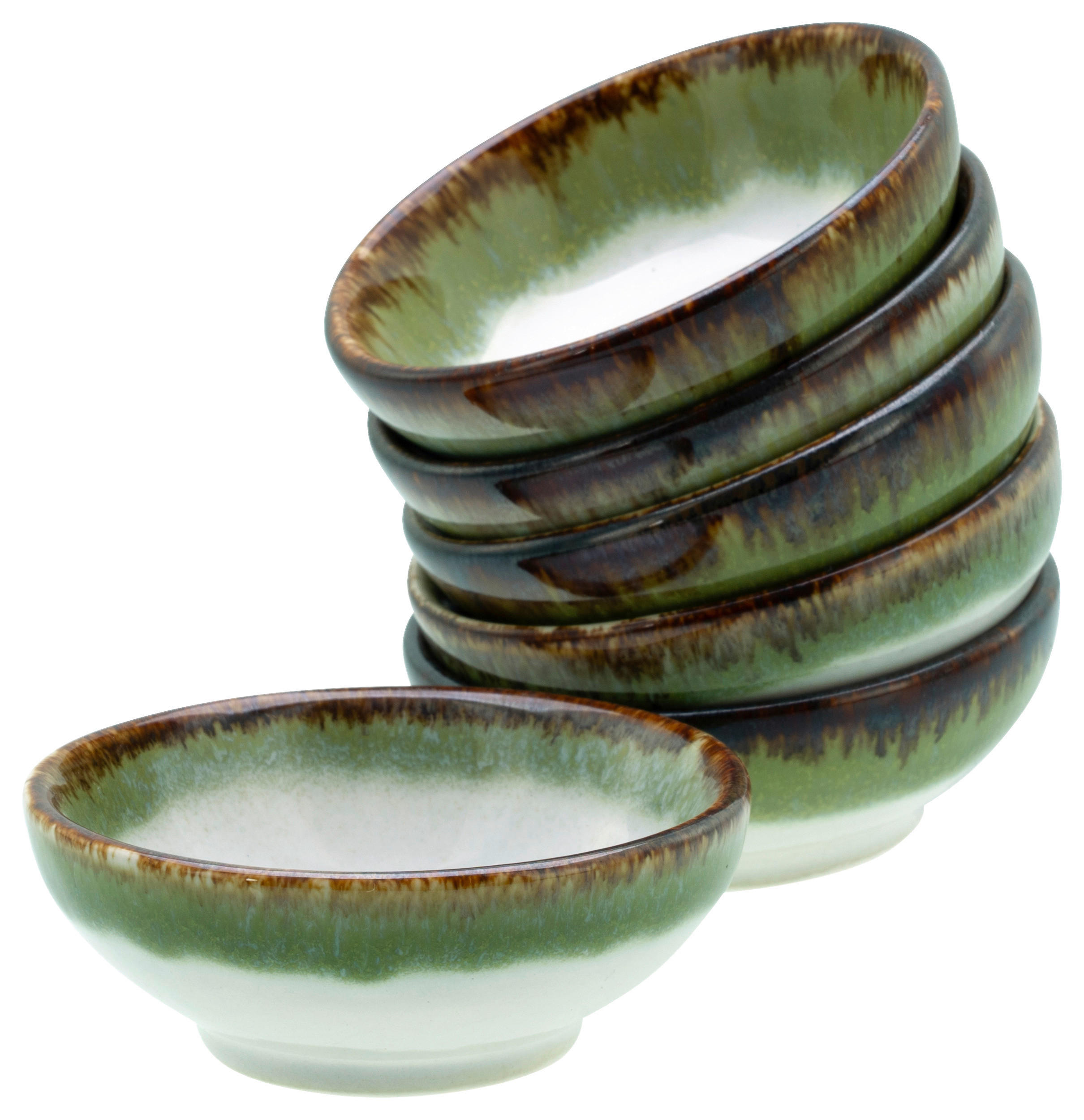 DIPSCHALENSET Keramik Steinzeug  - Weiß/Grün, Design, Keramik - Creatable