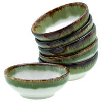 DIPSCHALENSET Keramik Steinzeug  - Weiß/Grün, Design, Keramik - Creatable
