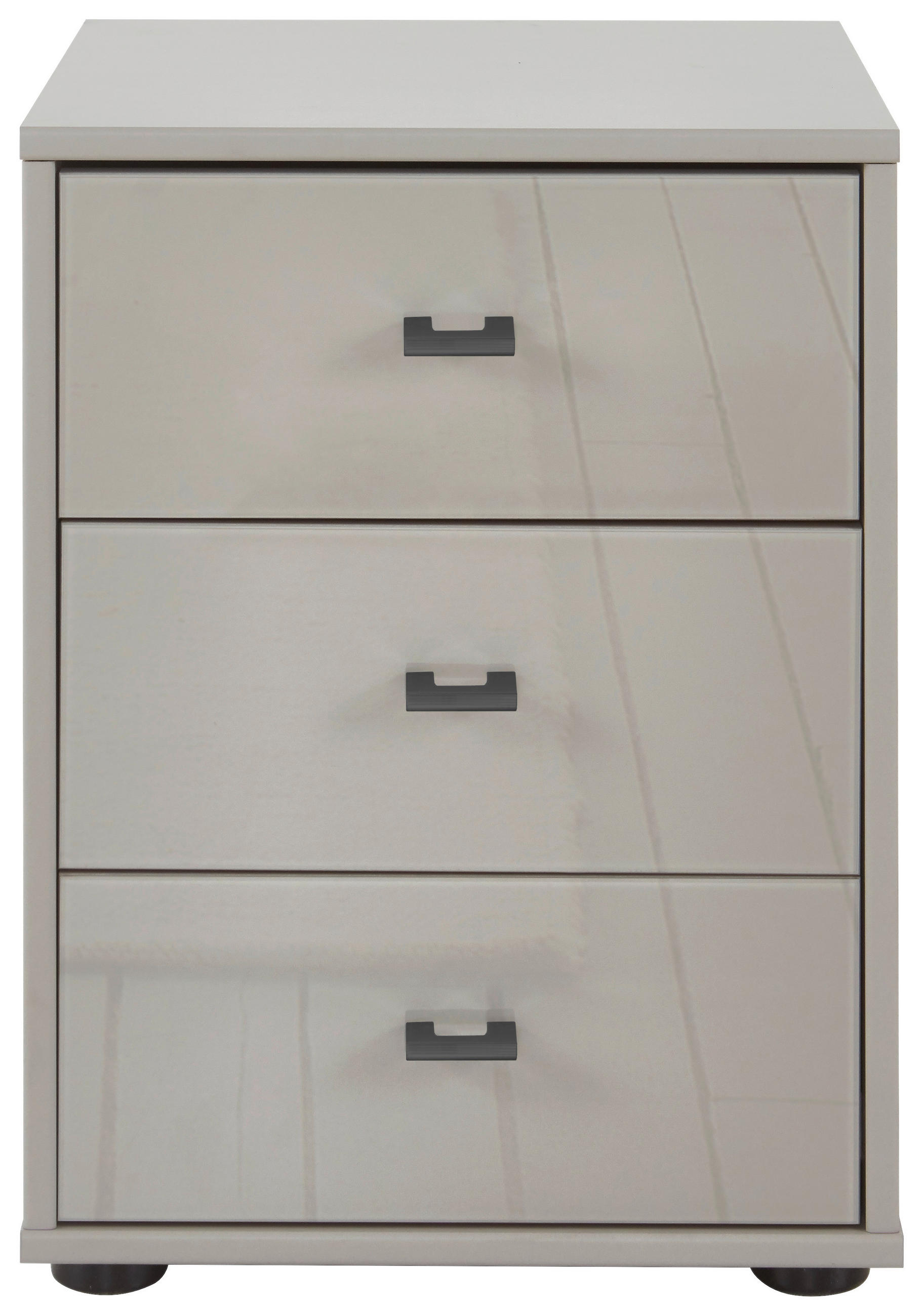 NACHTSCHRANK 40/64/43 cm  - Schieferfarben/Grau, KONVENTIONELL, Glas/Holzwerkstoff (40/64/43cm) - Novel