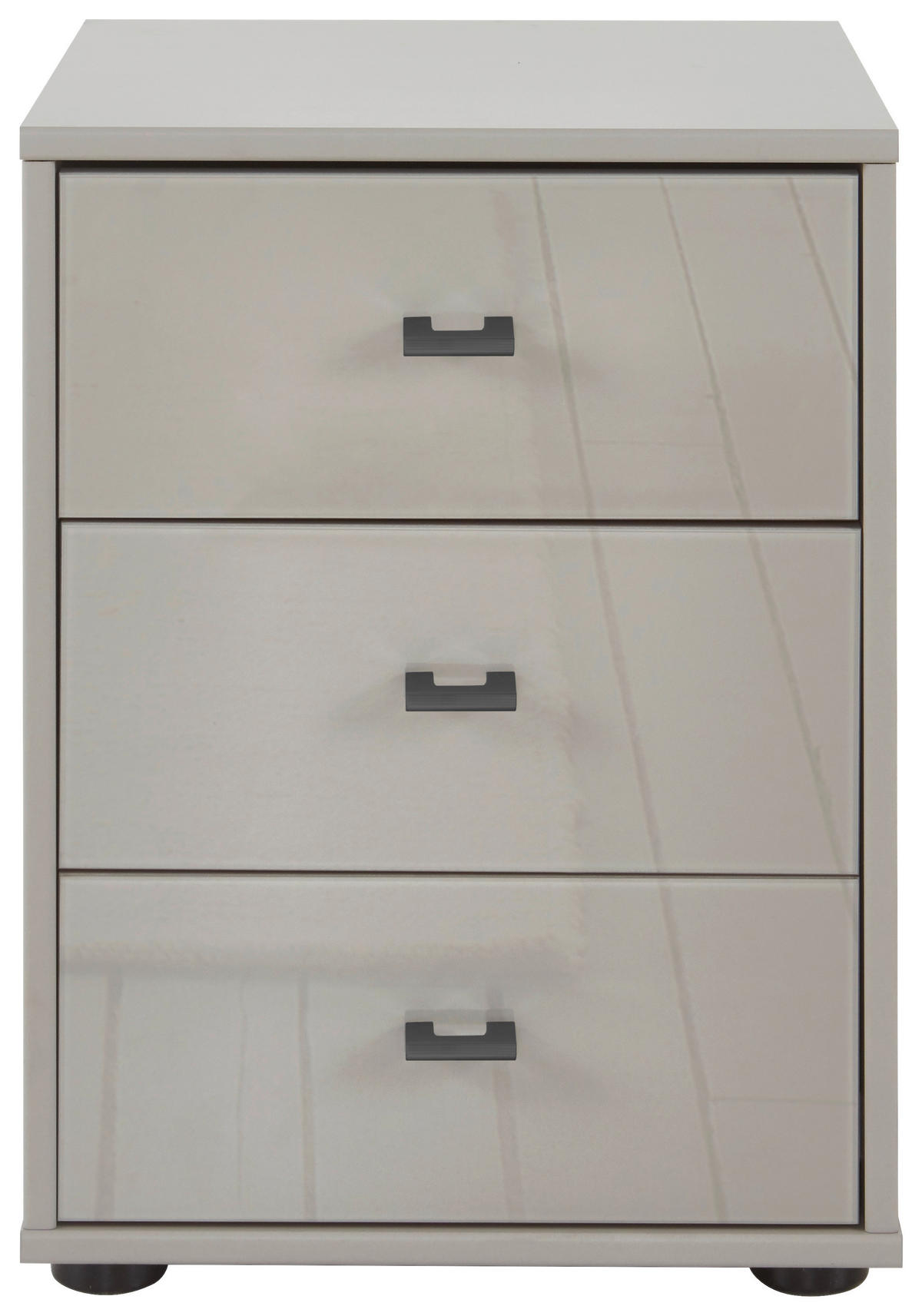 NACHTSCHRANK 40/64/43 cm  - Schieferfarben/Grau, KONVENTIONELL, Glas/Holzwerkstoff (40/64/43cm) - Novel