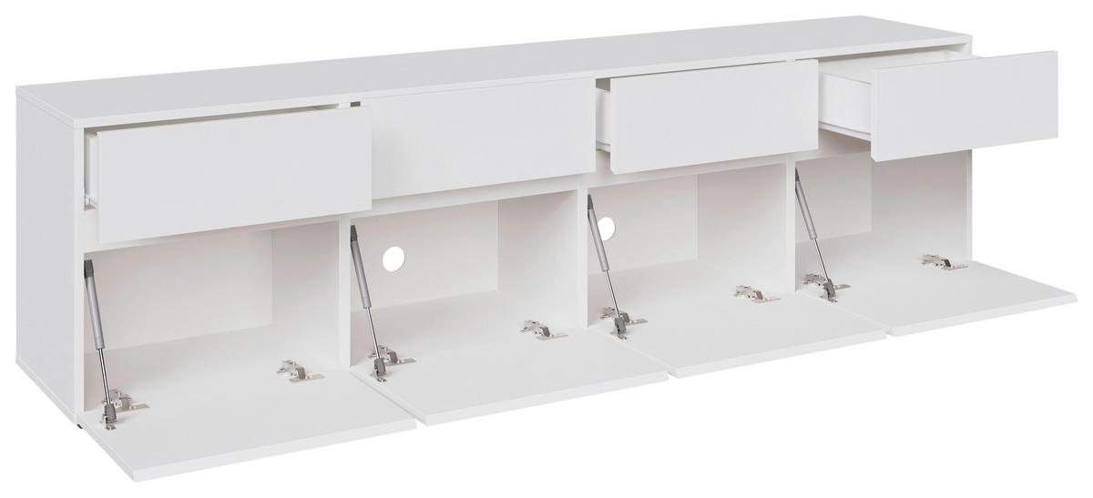 NIZKA OMARICA bela  - srebrne barve/bela, Design, leseni material (200/52,8/40cm) - Xora