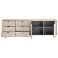 TV-ELEMENT Schwarz, Kaschmir  220/70/38 cm  - Kaschmir/Schwarz, MODERN, Holzwerkstoff/Metall (220/70/38cm) - Carryhome