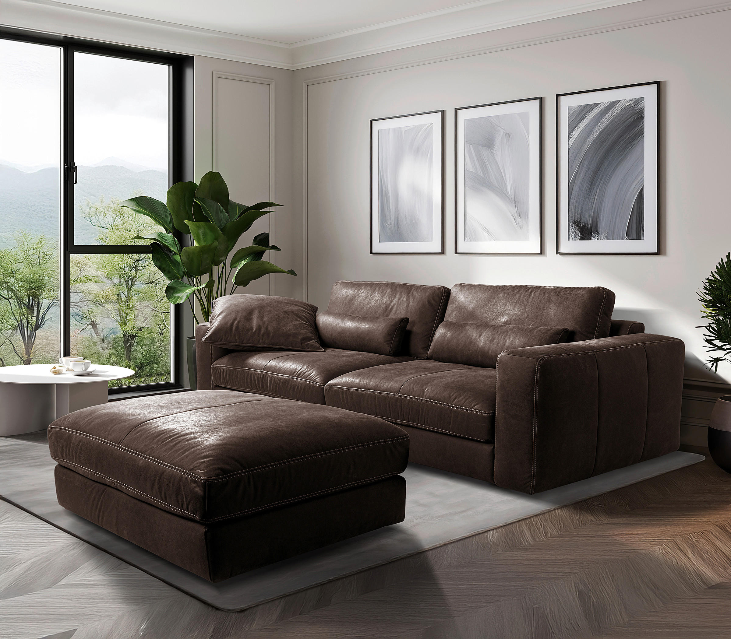Livetastic 3-Sitzer-Sofa Dunkelbraun 300x85x123 cm