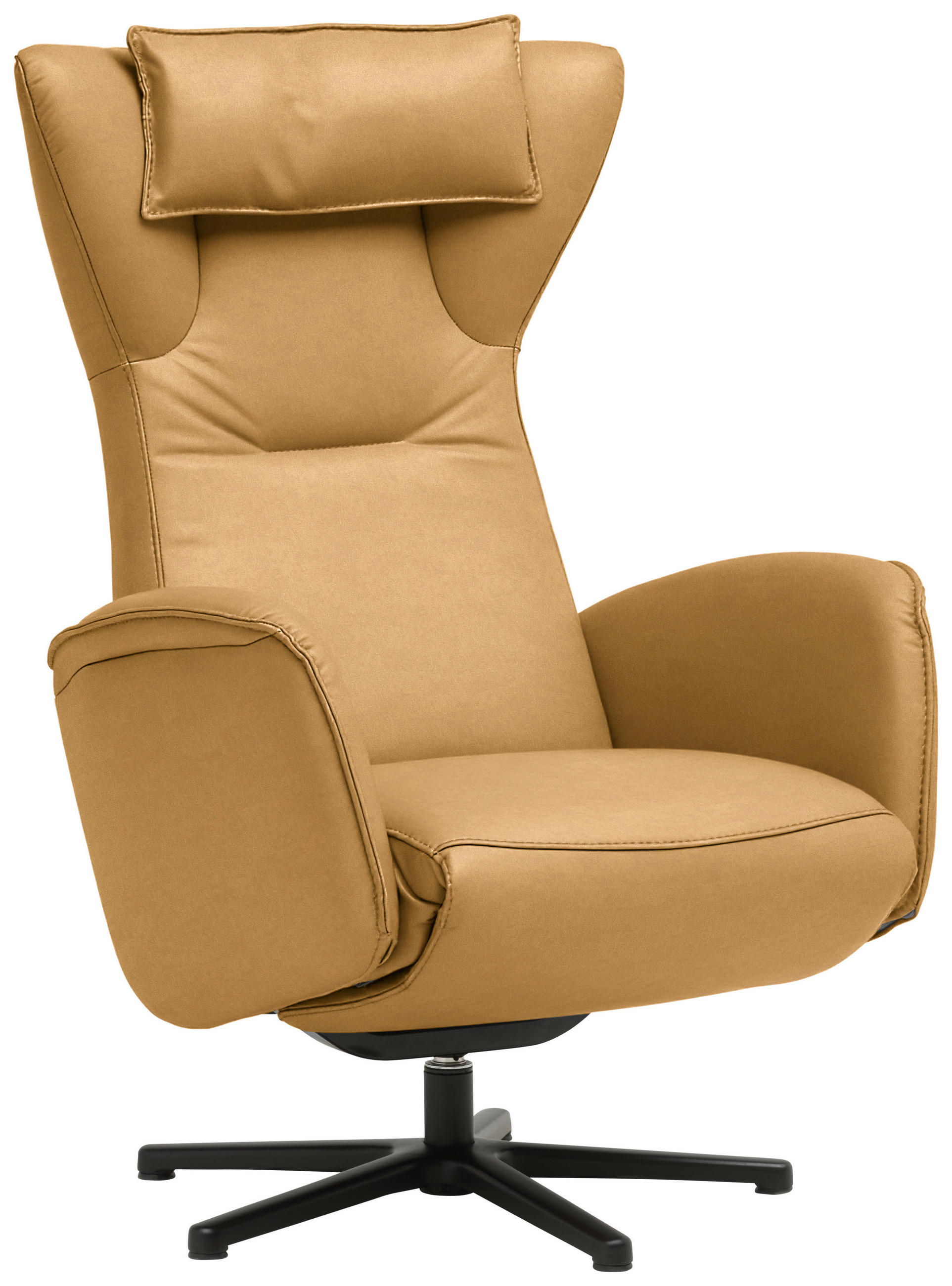 RELAXSESSEL Leder Currygelb  - Currygelb/Schwarz, Design, Leder/Metall (75/106/86cm) - Valdera