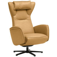 RELAXSESSEL Leder Currygelb  - Currygelb/Schwarz, Design, Leder/Metall (75/106/86cm) - Valdera