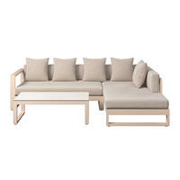 LOUNGEGARNITUR 3-teilig  248/180 cm  Aluminium  - Beige, Design, Glas/Textil (248/180cm) - Amatio