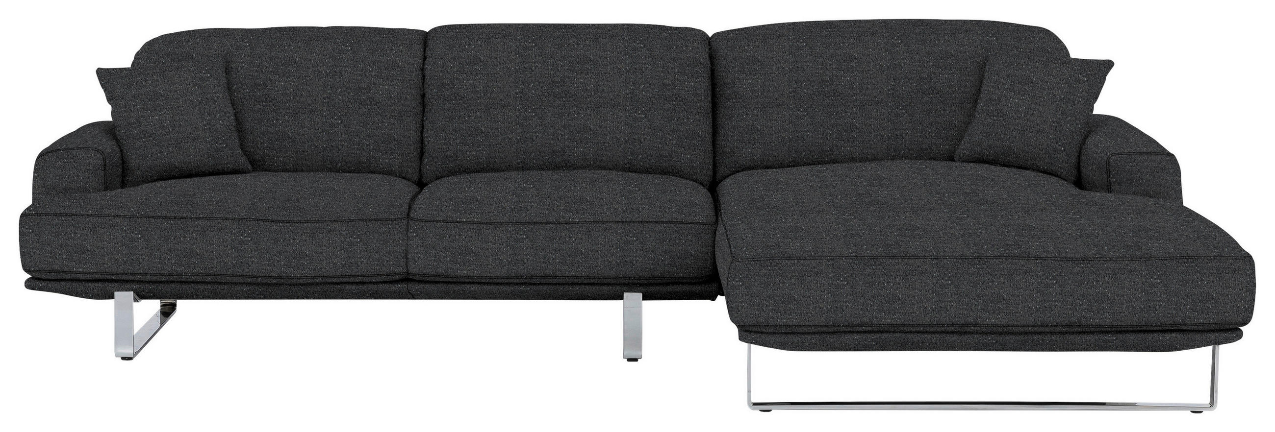 ECKSOFA Graphitfarben Webstoff  - Graphitfarben, Design, Textil/Metall (304/184cm) - Dieter Knoll
