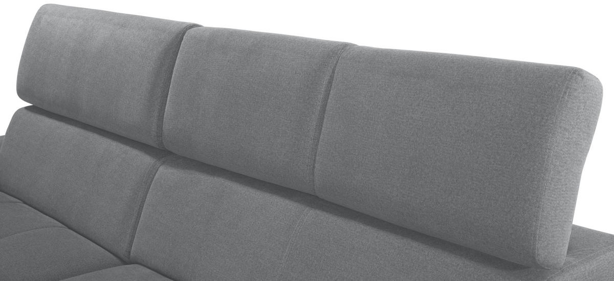 ECKSOFA in Velours Grau  - Silberfarben/Grau, Design, Holz/Textil (183/292cm) - Livetastic