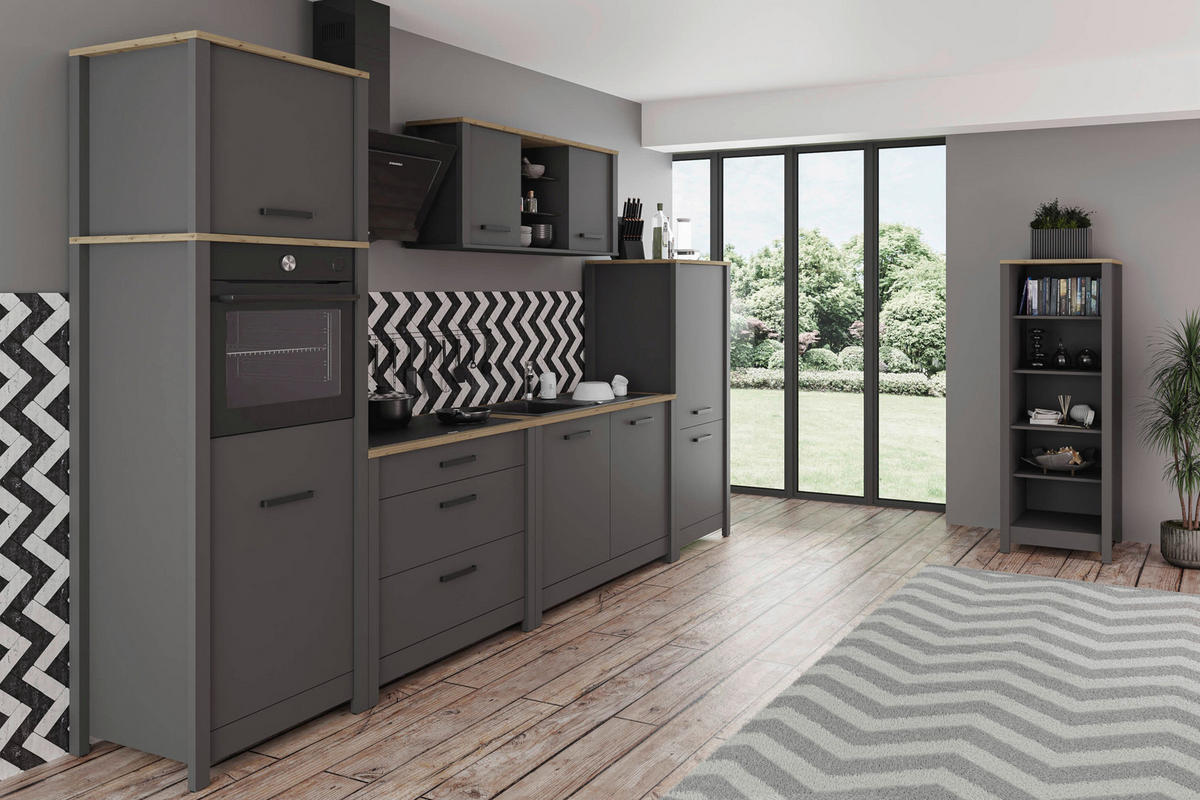 HYLLA i 60/167/60 cm antracit  - antracit, Modern, trämaterial (60/167/60cm) - home24