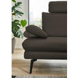 ECKSOFA in Echtleder Graubraun  310/180 cm  - Graubraun/Schwarz, Design, Leder/Metall (310/180cm) - Dieter Knoll