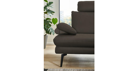 ECKSOFA in Echtleder Graubraun 310/180 cm - Graubraun/Schwarz, Design, Leder/Metall (310/180cm) - Dieter Knoll