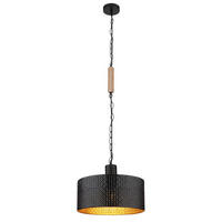 HÄNGLAMPA Rielly 140/25/120 cm  - svart/mörkbrun, Design, metall/trämaterial (140/25/120cm) - Globo