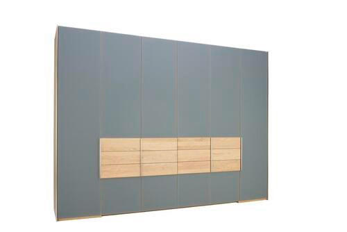FALTTÜRENSCHRANK  in Grau, Wildeiche  - Wildeiche/Silberfarben, Natur, Glas/Holz (302/226/63cm) - Voglauer