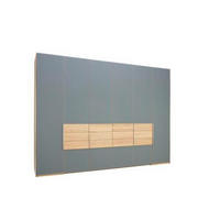 FALTTÜRENSCHRANK in Grau, Wildeiche  - Wildeiche/Silberfarben, Natur, Glas/Holz (302/226/63cm) - Voglauer