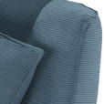 CHAISELONGUE in Feincord Blau  - Blau/Schwarz, Design, Textil/Metall (190/90/95cm) - Carryhome