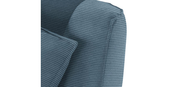 CHAISELONGUE in Feincord Blau  - Blau/Schwarz, Design, Textil/Metall (190/90/95cm) - Carryhome