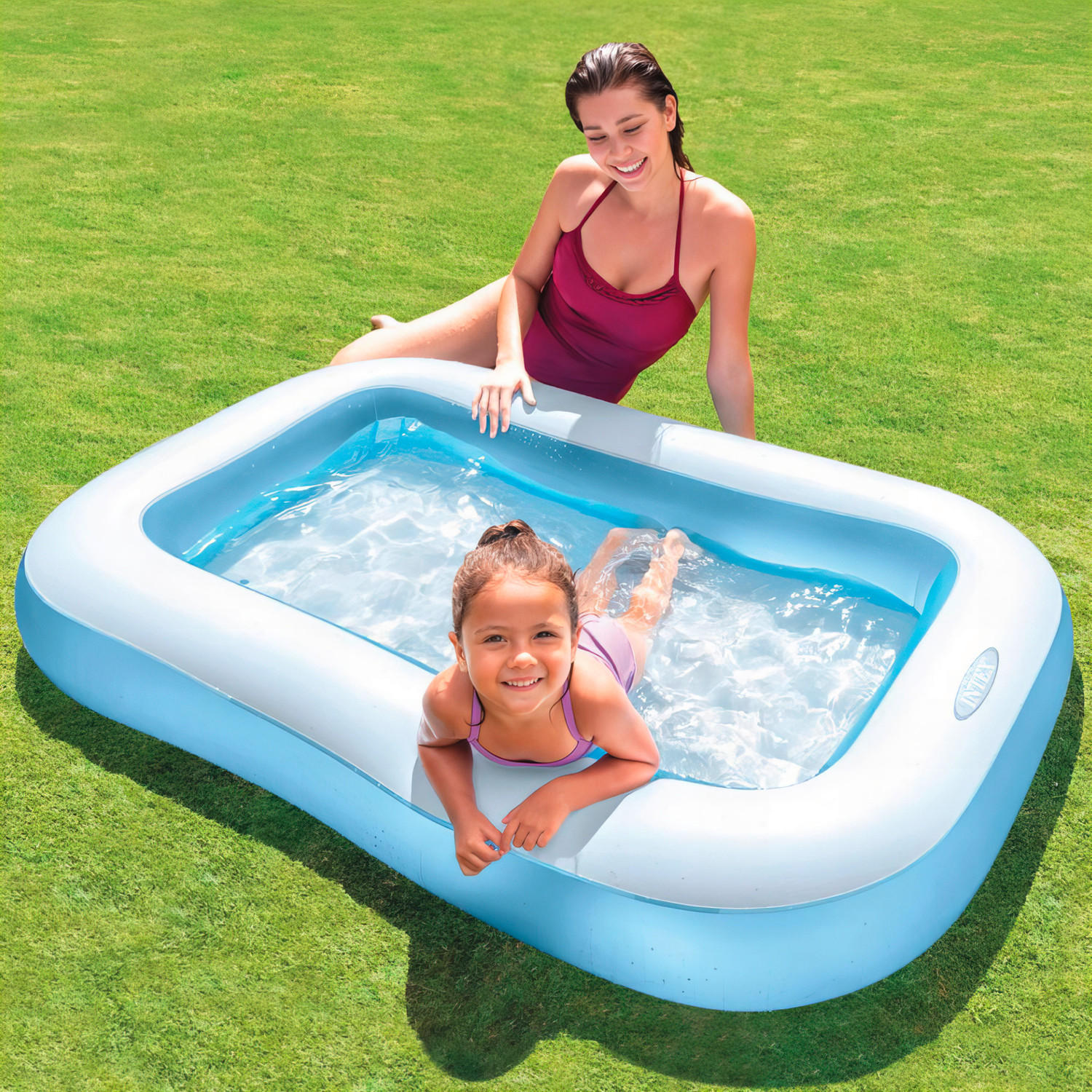 PLANSCHBECKEN  - Weiß/Hellblau, LIFESTYLE, Kunststoff (166/25/100cm) - Intex