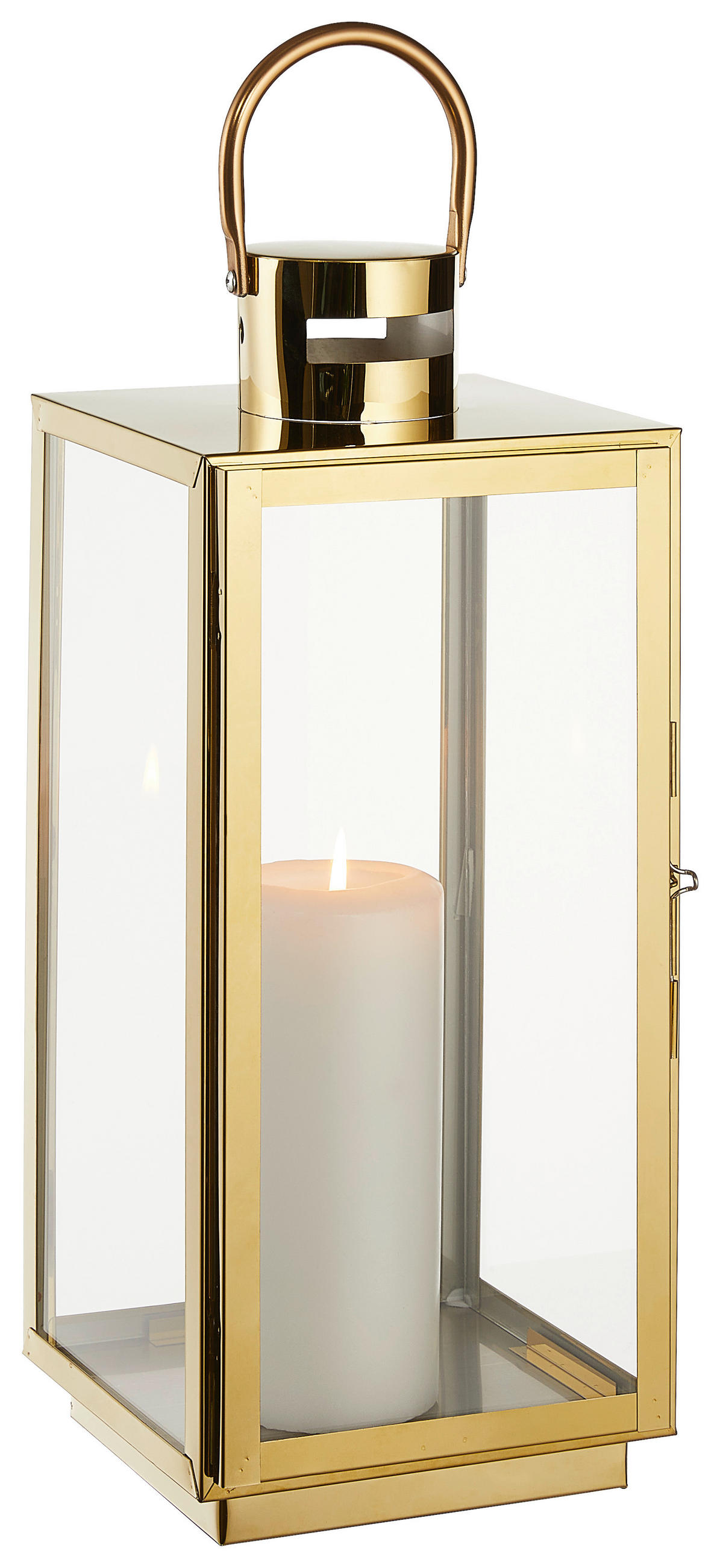 LATERNE - Goldfarben, LIFESTYLE, Glas/Metall (18/42/17cm) - Ambia Home