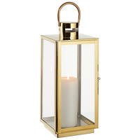 LATERNE - Goldfarben, LIFESTYLE, Glas/Metall (18/42/17cm) - Ambia Home