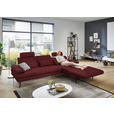ECKSOFA in Echtleder Rot  310/180 cm  - Rot/Schwarz, Design, Leder/Metall (310/180cm) - Dieter Knoll