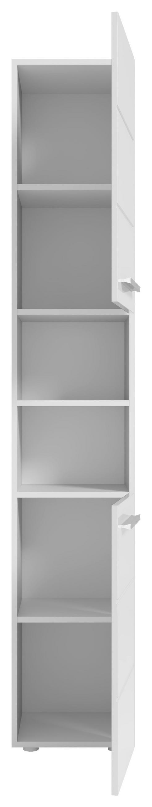 HOCHSCHRANK 34/190/31 cm  - Chromfarben/Weiß Hochglanz, MODERN, Holzwerkstoff/Kunststoff (34/190/31cm) - MID.YOU