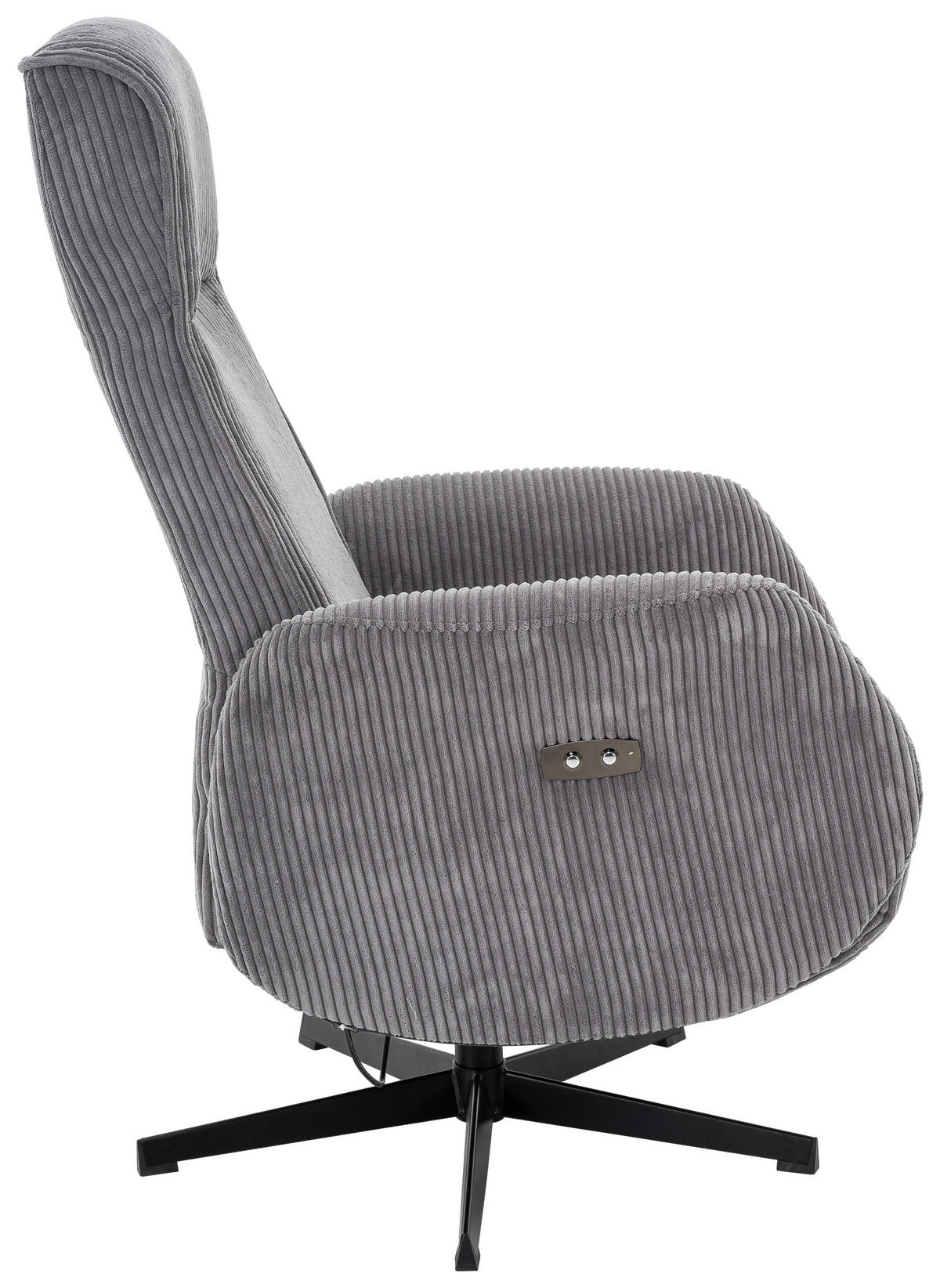 RELAXSESSEL in Metall, Textil Grau, Schwarz  - Schwarz/Grau, Trend, Textil/Metall (73/111-77/82-160cm) - Xora