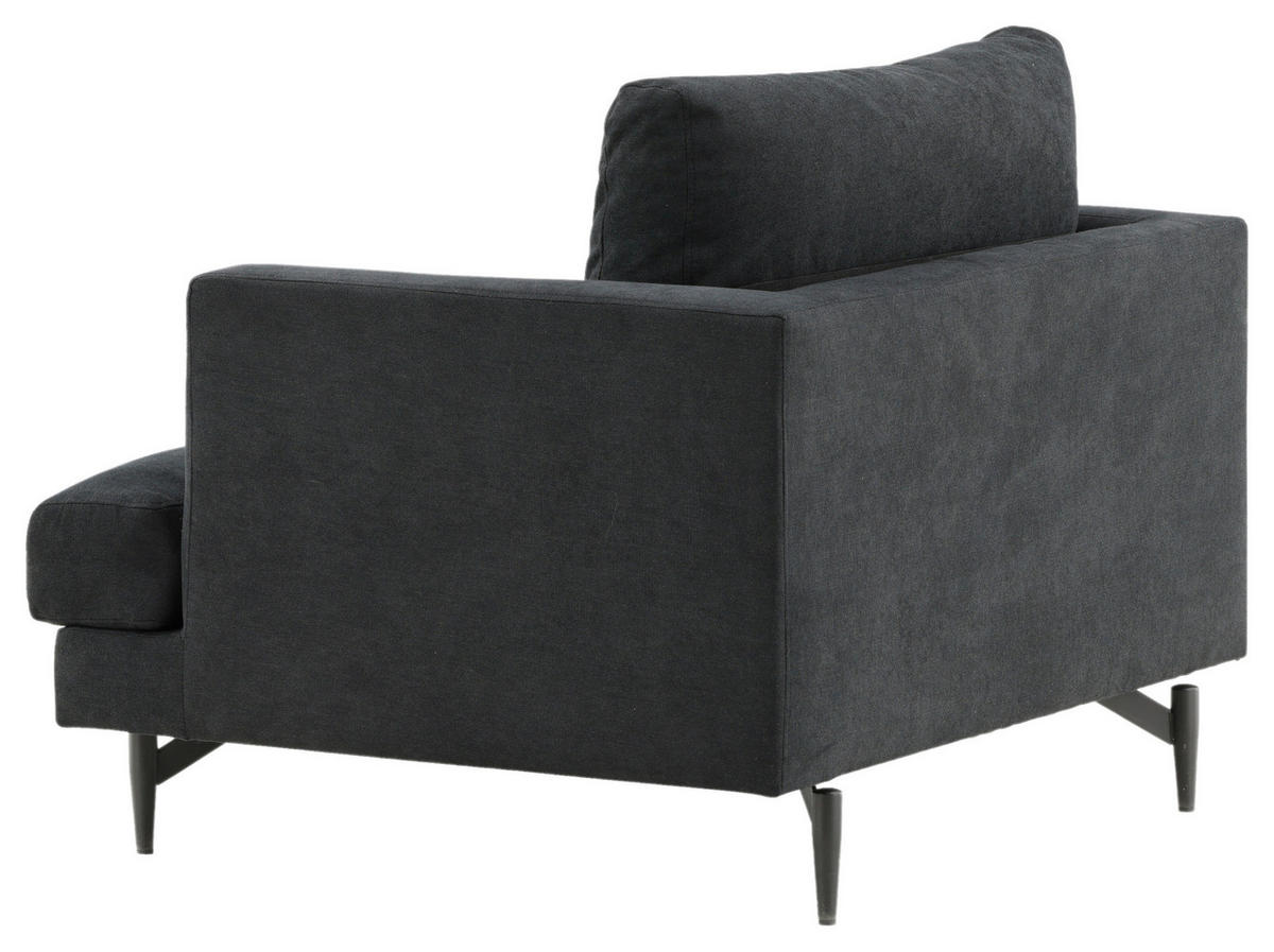 FÅTÖLJ i metall, textil svart  - svart, Design, metall/textil (104/82/92cm) - Livetastic