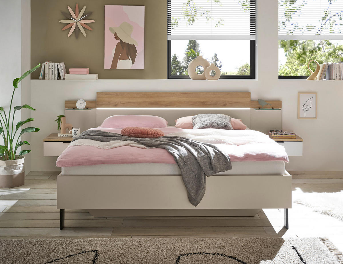 BETTANLAGE - Kaschmir/Eichefarben, Design (180/200cm) - Xora