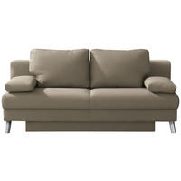 SCHLAFSOFA Flachgewebe Cappuccino  - Chromfarben/Cappuccino, Modern, Textil/Metall (194/91/90cm) - Novel