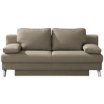 SCHLAFSOFA  in Flachgewebe Cappuccino  - Chromfarben/Cappuccino, MODERN, Textil/Metall (194/91/90cm) - Novel