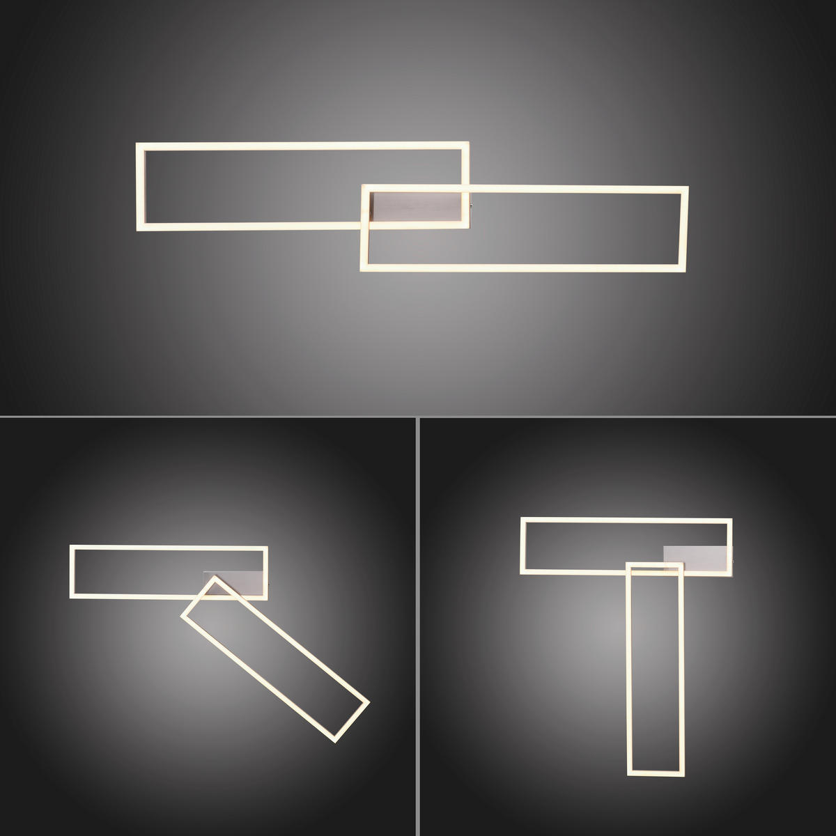LED SVJETILJKA STROPNA  - boje oplemenjenog čelika, Design, metal/plastika (92,4/22/7cm)