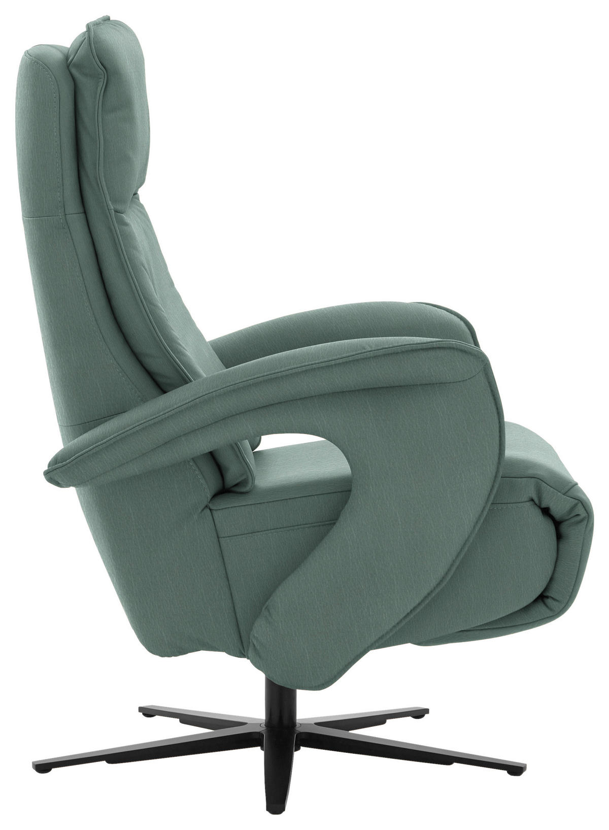 RELAXSESSEL in Leder Opal  - Opal/Schwarz, Design, Leder/Metall (77/110/87cm) - Valdera