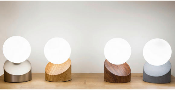 LED-TISCHLEUCHTE 10/16 cm - Dunkelgrau/Weiß, Design, Glas/Metall (10/16cm) - Novel