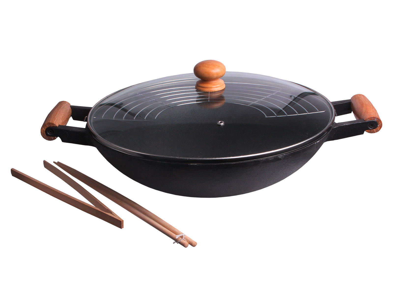 WOK TAVA    47/39/12,5 cm    - crna, Basics, staklo/metal (47/39/12,5cm)