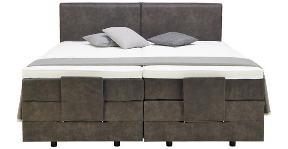 BOXSPRINGBETT 180/200 cm  in Schlammfarben  - Schlammfarben/Schwarz, Design, Kunststoff/Textil (180/200cm) - Hom`in