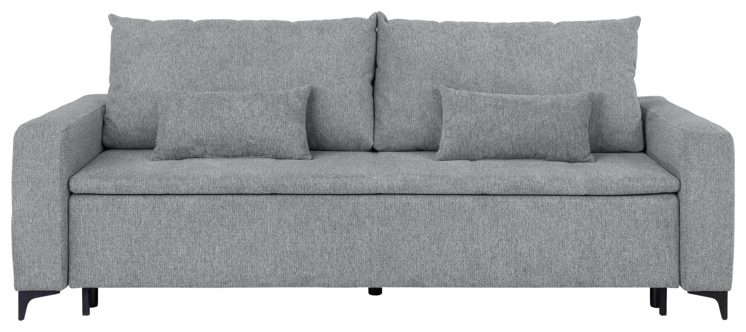 POHOVKA, drevo, kov, textil, sivá - čierna/sivá, Konventionell, kov/drevo (230/90/100cm) - Carryhome