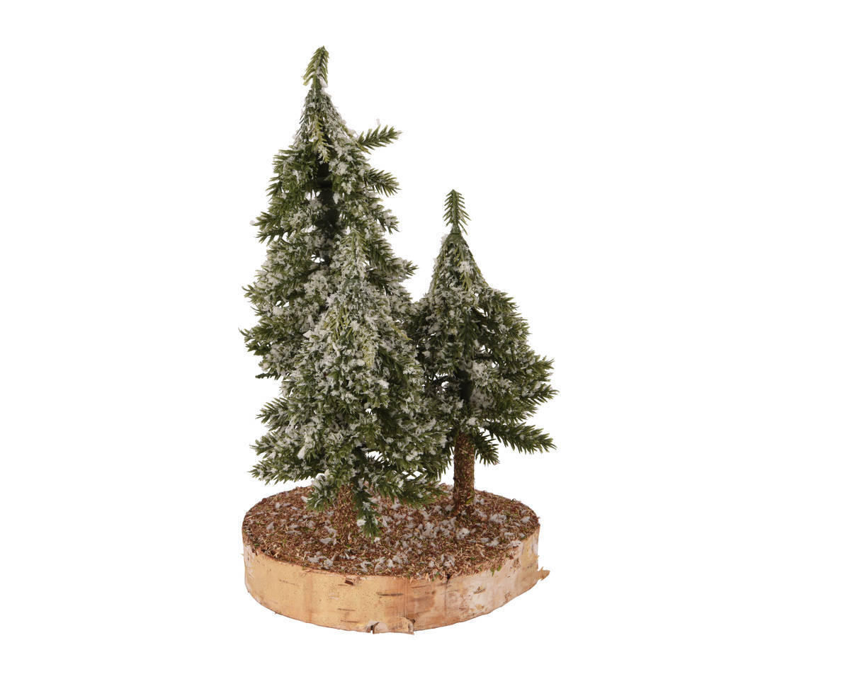 DEKORATIONSJULGRAN grön, naturfärgad  - grön/naturfärgad, Klassisk, trä/plast (13,00/13,00/23,00cm)