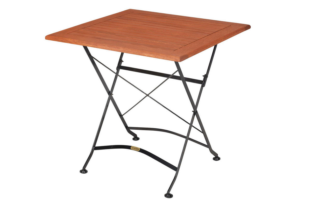 GARTENTISCHGRUPPE EukalyptusholzHartholz Stahl  - Graphitfarben/Naturfarben, KONVENTIONELL, Holz/Metall - Gardenson