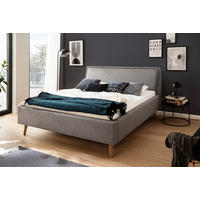 POLSTERBETT Grau 180/200 cm  - Eichefarben/Grau, MODERN, Holz/Textil (180/200cm) - Livetastic
