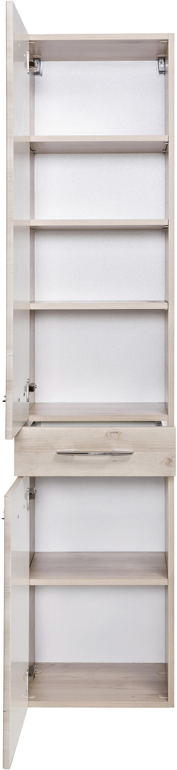 HOCHSCHRANK 40/180/35 cm  - Chromfarben/Buchefarben, KONVENTIONELL, Holzwerkstoff/Metall (40/180/35cm) - Xora