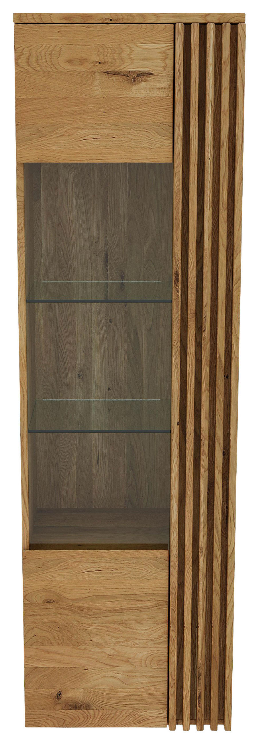 VITRIN tömör tölgy tölgyfa színű  - tölgyfa színű, Natur, Üveg/fa (59,6/200/44cm) - Linea Natura