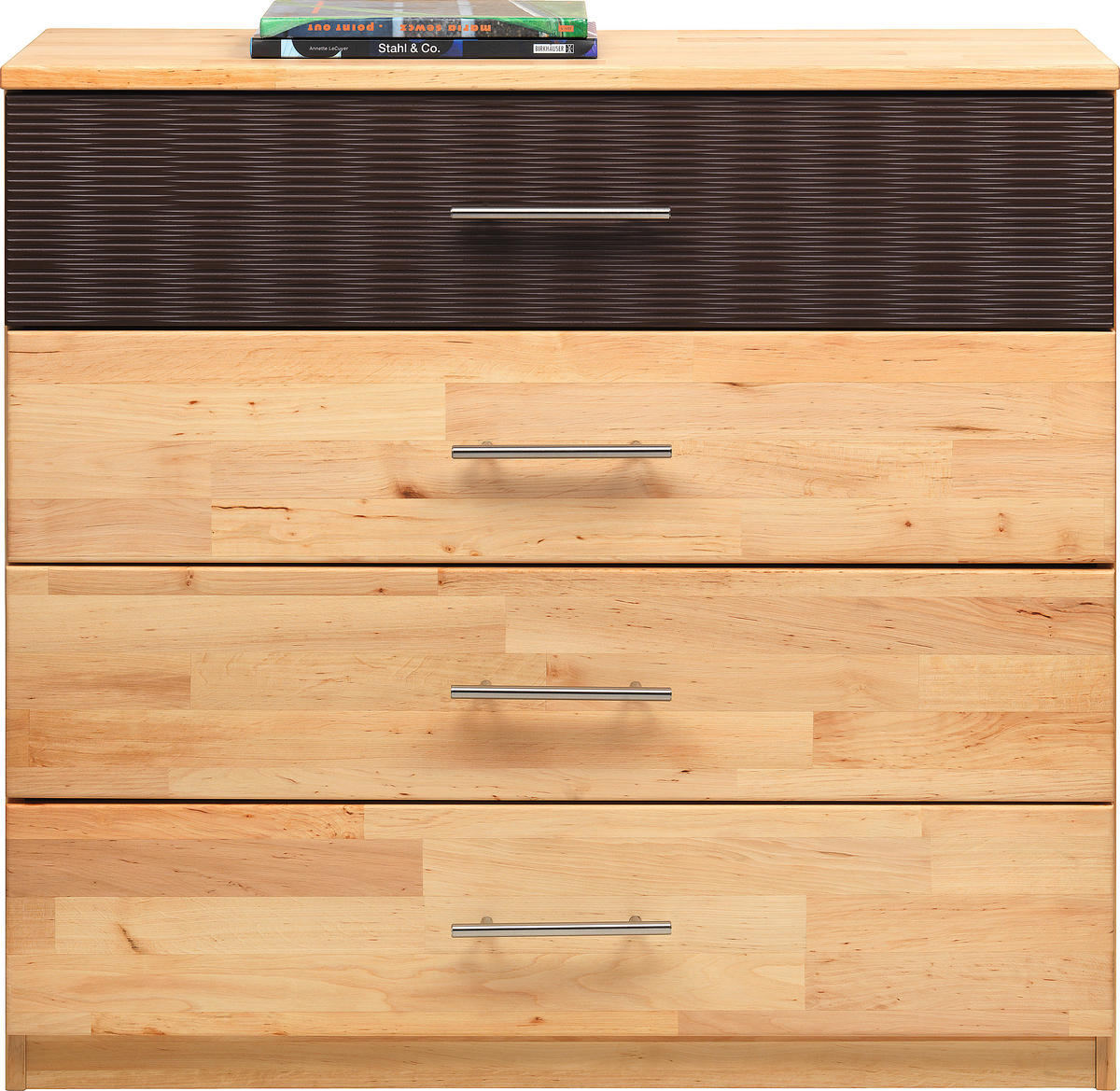 KOMMODE 92/90/41 cm  in Braun, Erlefarben  - Chromfarben/Erlefarben, Natur, Holz/Metall (92/90/41cm) - Linea Natura