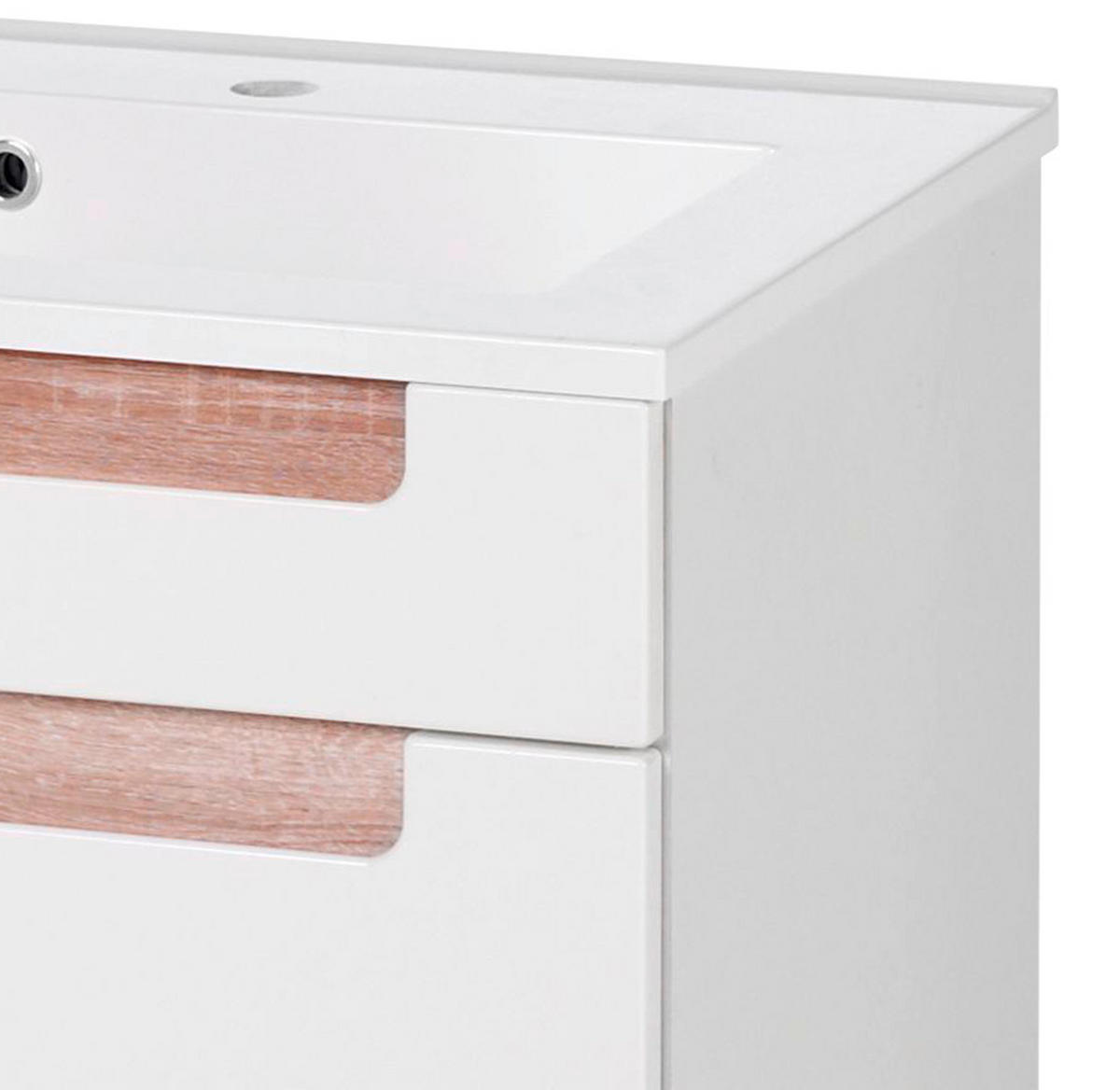WASCHTISCHKOMBI 60 cm  - Weiß/Sonoma Eiche, MODERN, Holzwerkstoff/Stein (60cm) - Held